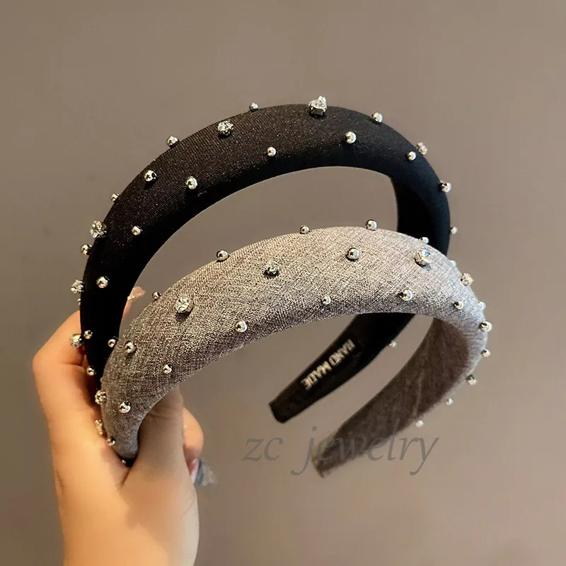 

Korean Heavy Industry Rhinestone Beaded Elegant Headband for Women, High-End Feel, Suitable for Going Out, Elegant High Crown Ha