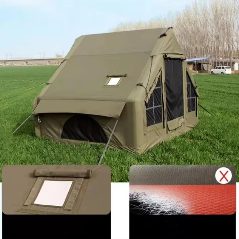 

Custom Label Convenience Oxford Cloth Four-season Tent Cheap Outdoor Inflatable Camping Tent Rainproof Family Air Tent