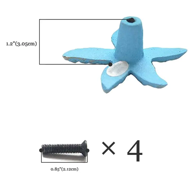AEE4-4Pcs Retro Marine Style Cast Iron Drawer Handle-Kitchen Cabinet Wardrobe Closet Hardware