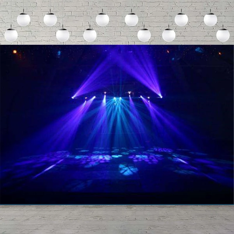 Stage Concert Photography Backdrop Night Show Entertainment Disco Party Decor Banner Club Spotlight Lights Background Poster