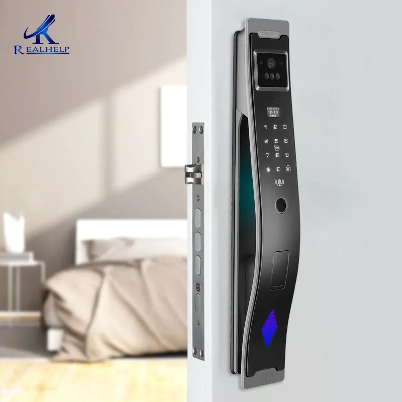 3D Face Recognition Smart Phone WIFI Remote Control Lock Home Lock with Camera Facial Recognition For Door Thickness 40-120mm