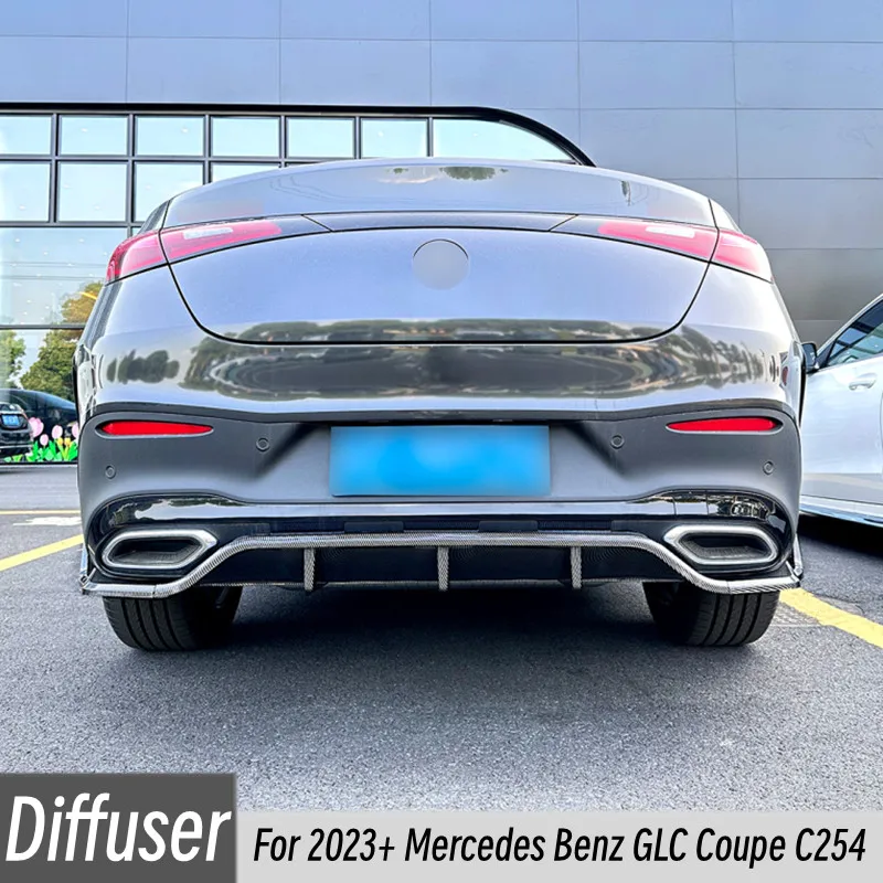 

Для 2023+ Mercedes Benz GLC Coupe C254 AMG автомобильный задний бампер, диффузор, сплиттер, комплект кузова, черные аксессуары для внешней тюнинга