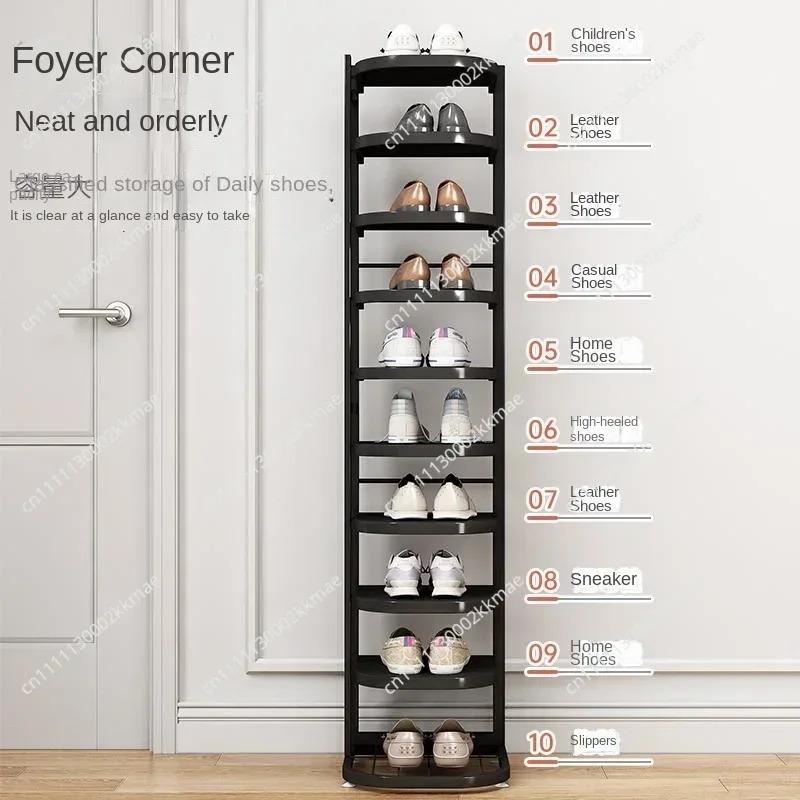 Home furnitureStainless Steel Narrow Shoe Rack Home Door Corner Space-saving Rack Dormitory Simple Shoe Stool Iron Shoe Cabinet