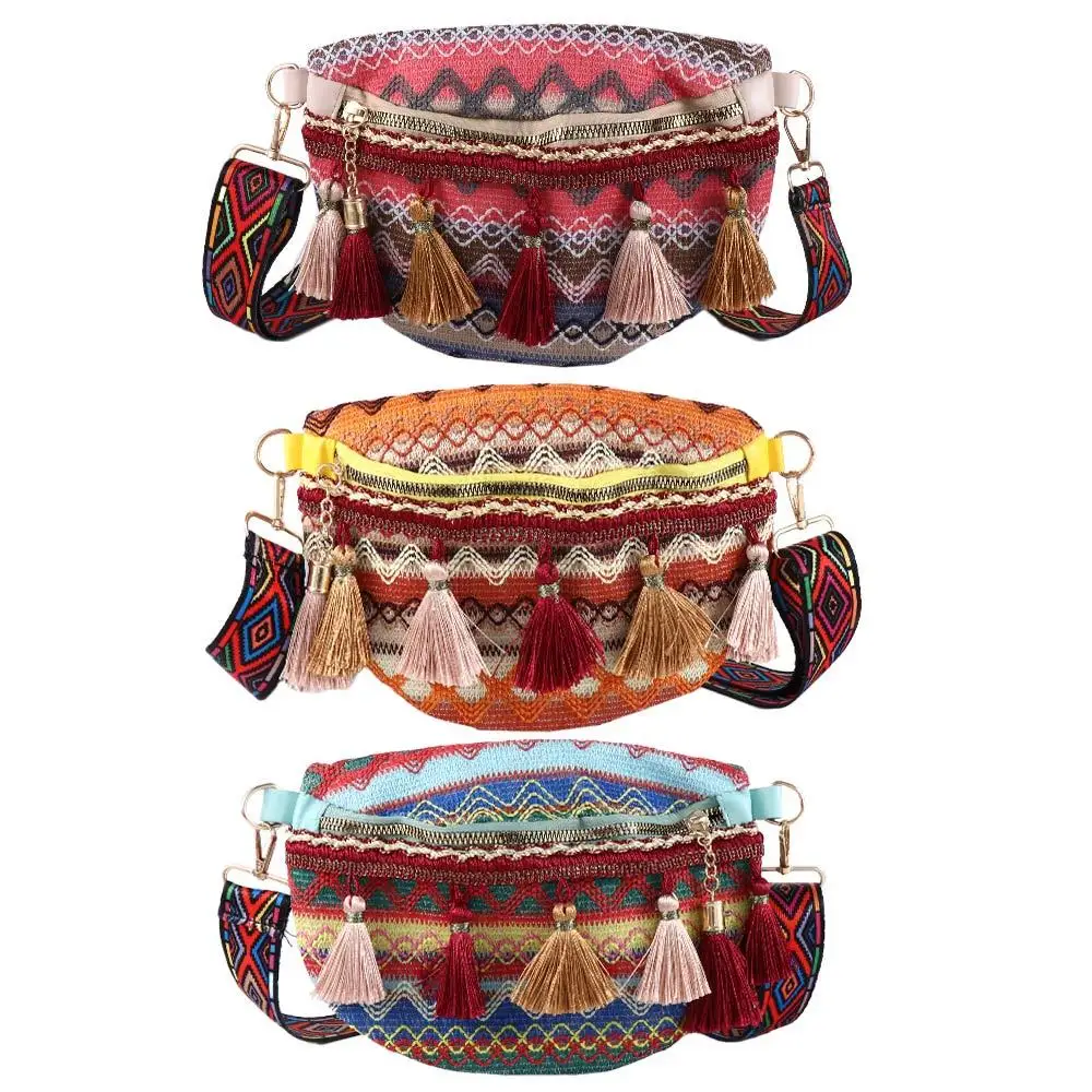 

All-match Handbag Crossbody Bags Korean Style Woven Bag Bohemian Shoulder Bag Women Bag Fringe Waist Bags Large Capacity Bag