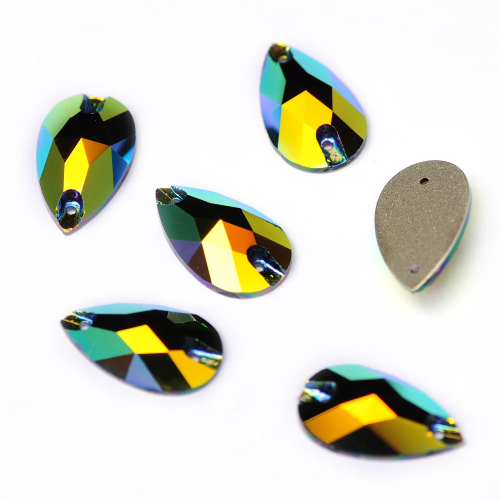 PUBRILEX Großhandel Bunte AB-Strasssteine zum Aufnähen, Glas-Flachsteine zum Nähen für Kleidung, Taschen und Accessoires – Detail 14