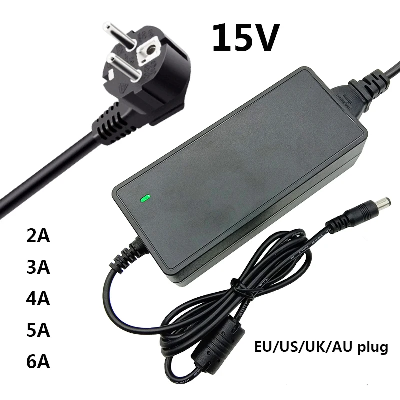 15 Volt Transformer 15v 2a Power Supply au 15 Volt 2a 3a 5a 6a Source 15 v 3 a 4a Power Adapter Switching Power Supply uk eu us