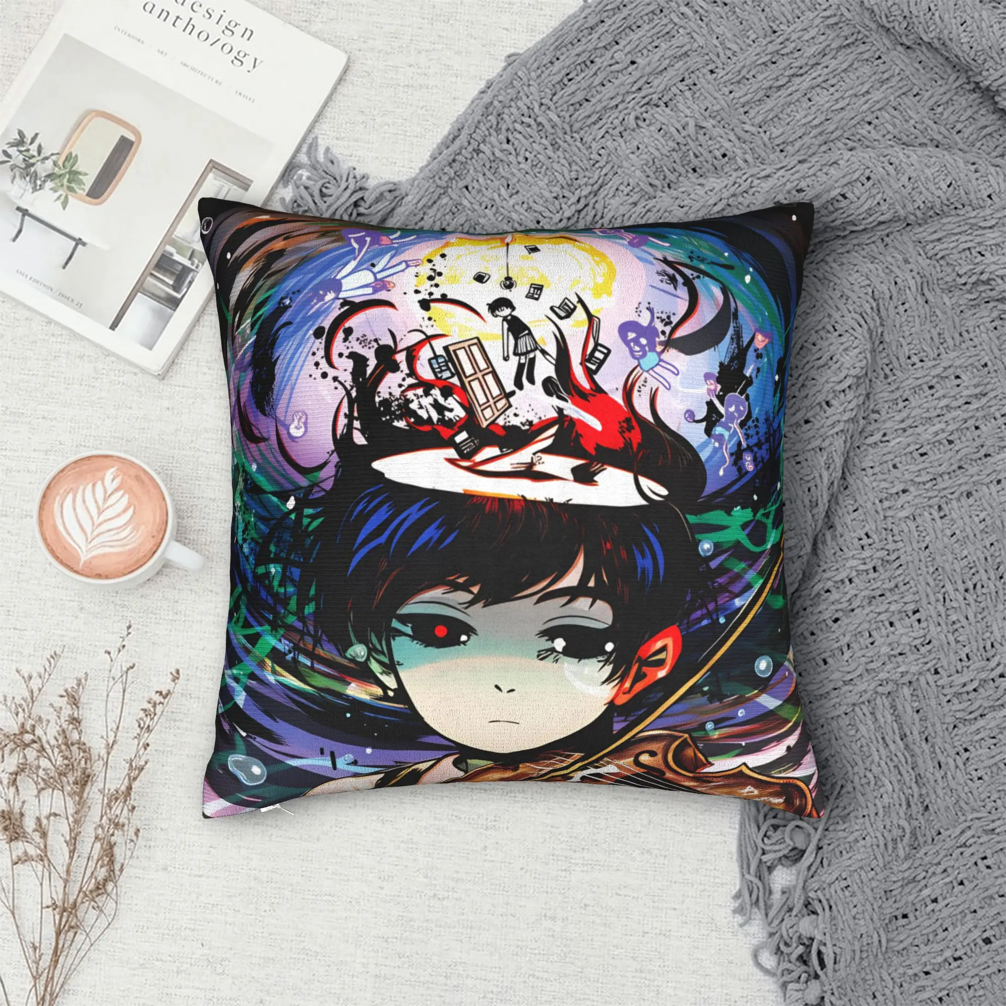 Sunny Omori Pillowcases Game Coral Funny Pillow Case For Chair Sofa Home Decor Graphic Pillow Cover