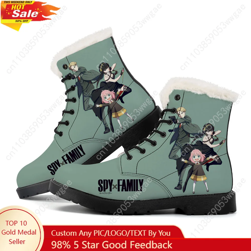 

Spy×Family Plush Boots Man Women Teenager Casual Shoes Outdoor Keep Warm Leather Boot Couple High Quality Anime Tailor-made Shoe