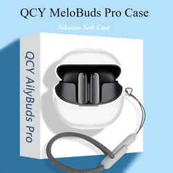 For QCY MeloBuds Pro Case Pure Color Silicone Soft Case Cute QCY HT08A Shockproof Shell QCY MeloBuds Pro Protective Cover