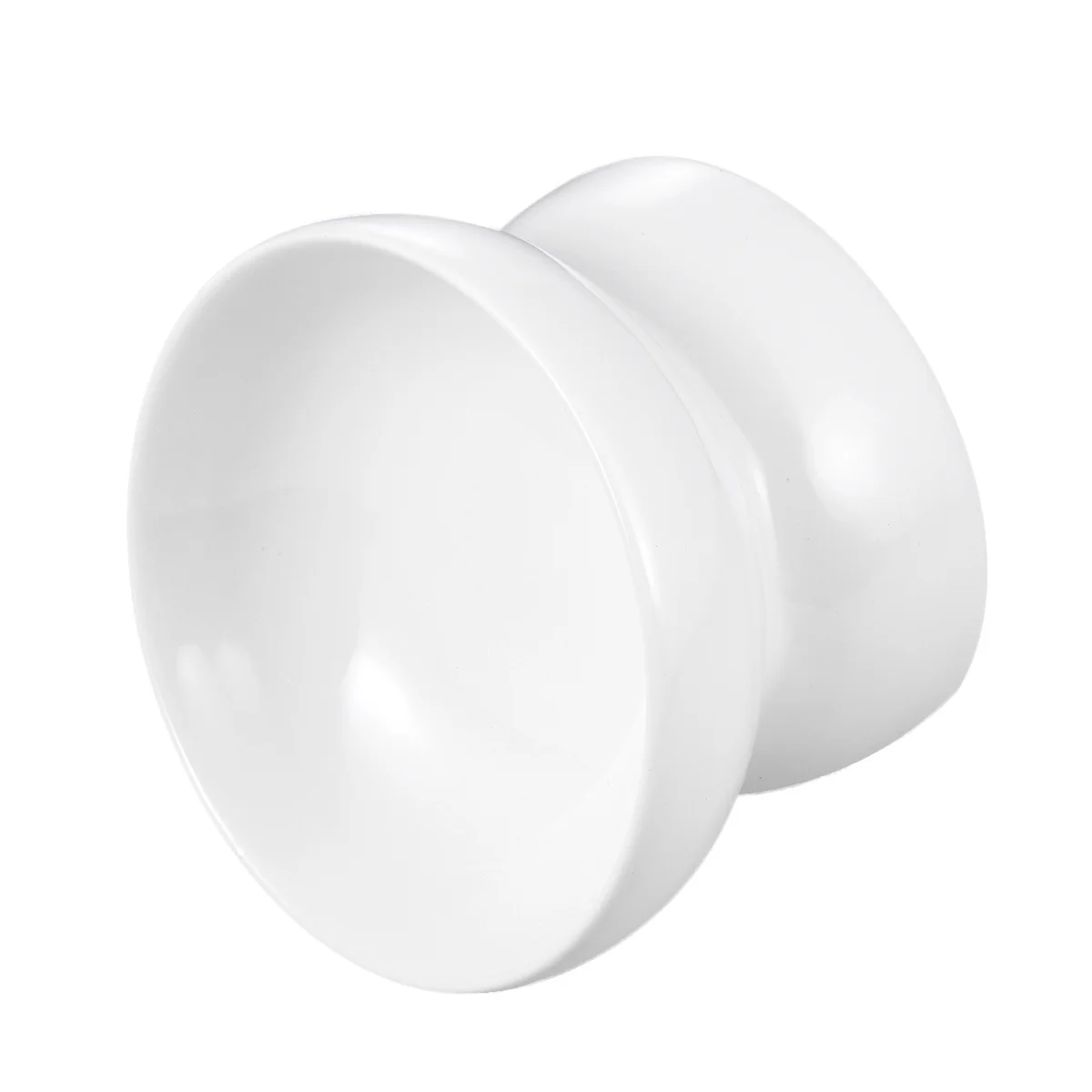 وعاء تغذية الحيوانات الأليفة من السيراميك، تصميم فم مائل للأقدام العالية للكلاب والجرو، خفيف الوزن، مادة آمنة، أبيض مقاس S