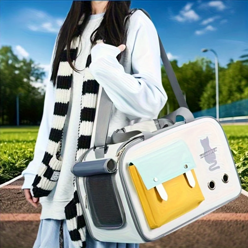 

Large capacity pet backpack bag, zip closure, portable and ventilated, with opening and closing doors, suitable for cats and dog