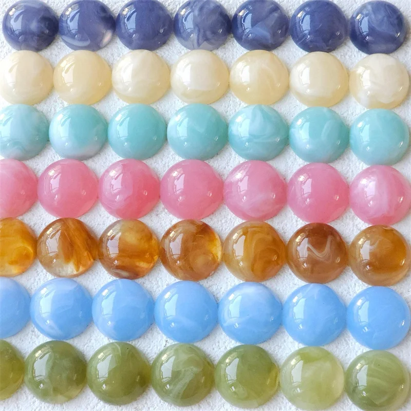 وصل جديد 100 قطعة/الوحدة 18 مللي متر اللون طباعة الهندسة جولات شكل الراتنج كابوشون الخرز لتقوم بها بنفسك مجوهرات الملابس إكسسوارات الشعر #3