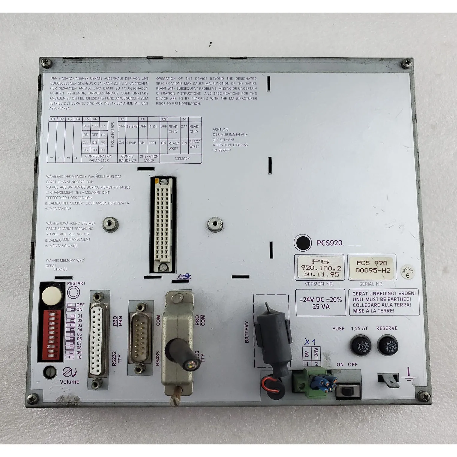 Interface homme-machine PCS920 920.100.2 Avec garantie