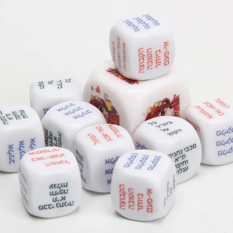 10 Pieces Of UV Dice Text Customized Party Activities Picnic Drinking Games Small Dice Desktop Family Small Game Accessories