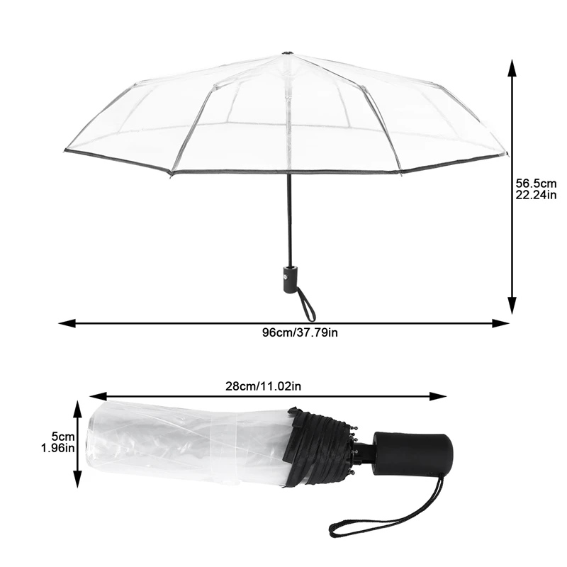 Promotion! Transparent Umbrella Automatic Umbrella Rain Women Men Sun Rain Auto Umbrella Compact Folding Windproof Style Clear U