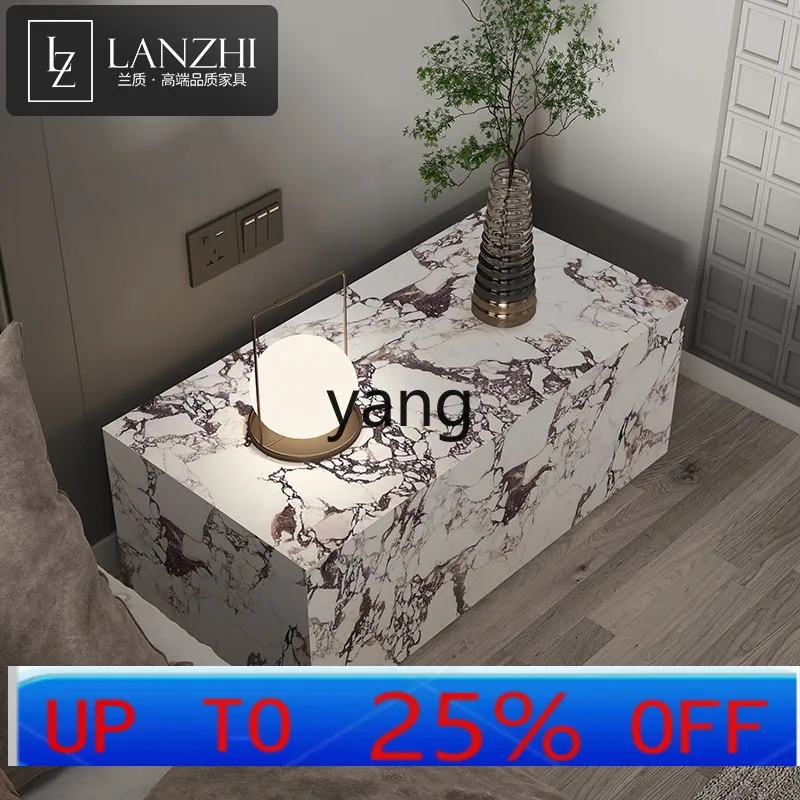 

Lmm minimalist rock slab bedside table bedroom simple modern light luxury bedside table