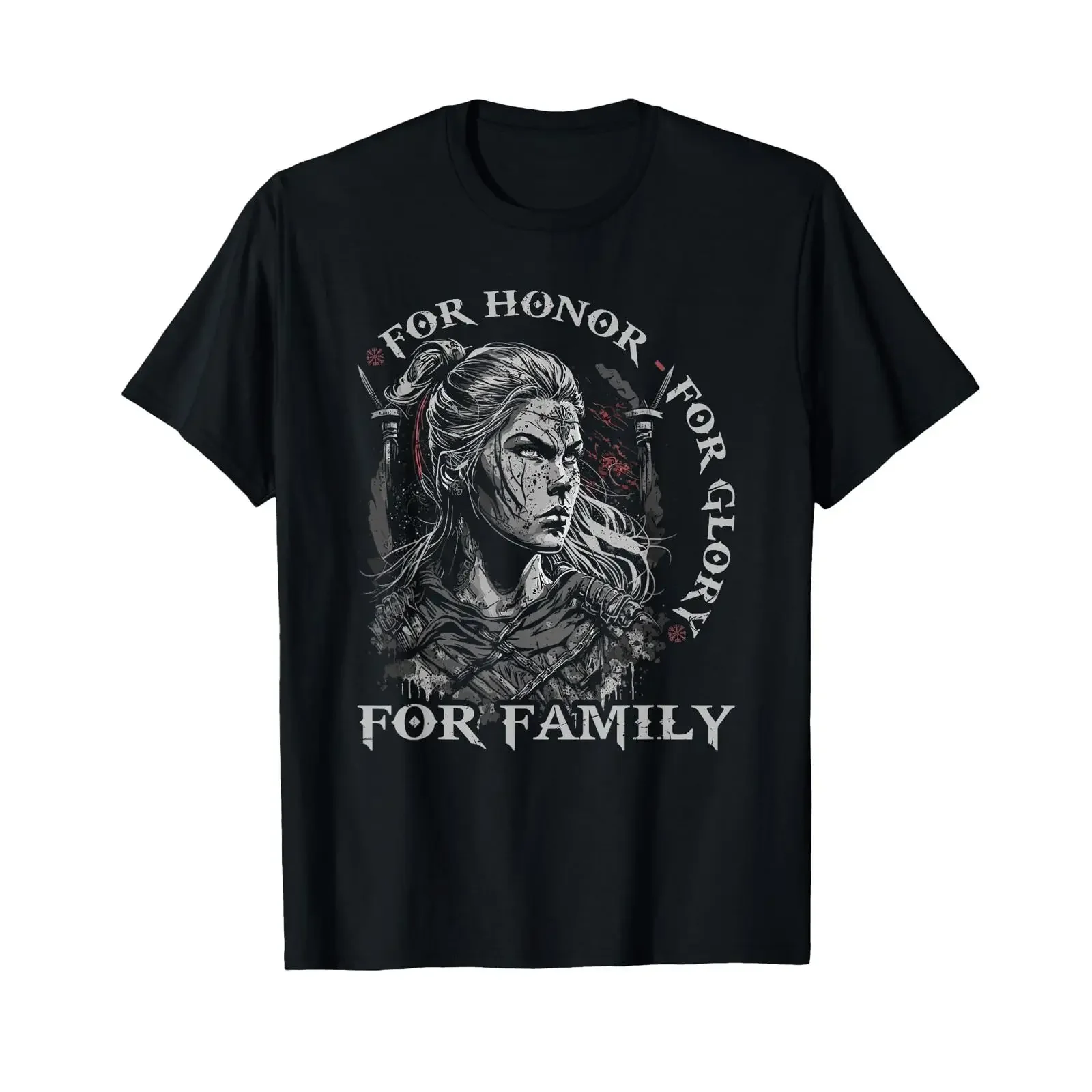 Viking Women Honor Glory Family Women's Tortoise Maid T Shirt black vintage Washed streetwear Soft fashion designer clothes