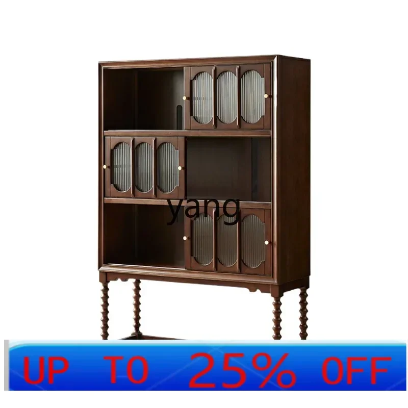

LMM solid wood high dining side cabinet French retro living room storage high side wine cabinet