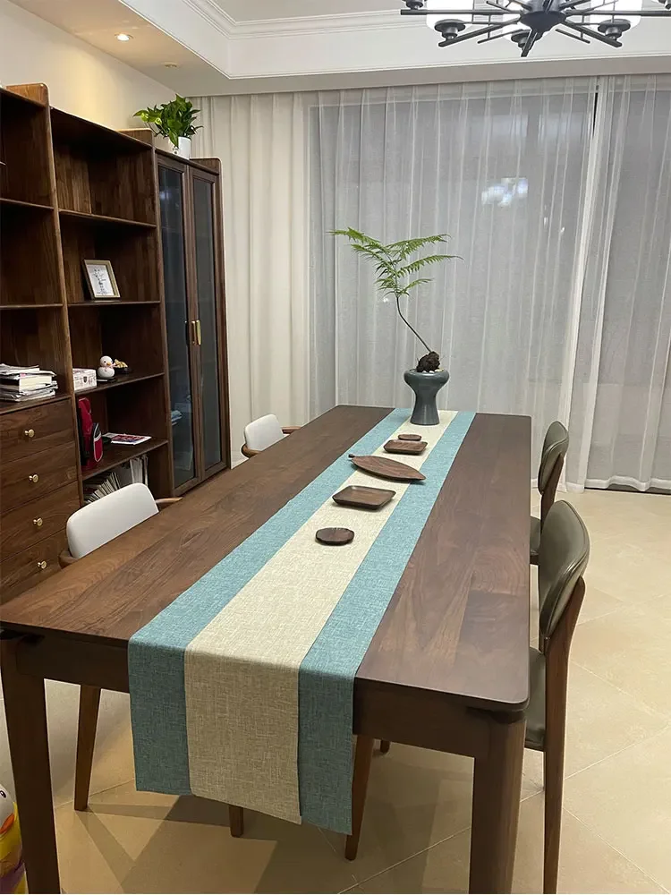 

Североамериканский черный стол из ореха, верстак, современный минималистичный стол для конференций, стол из массива дерева, длинный бытовой