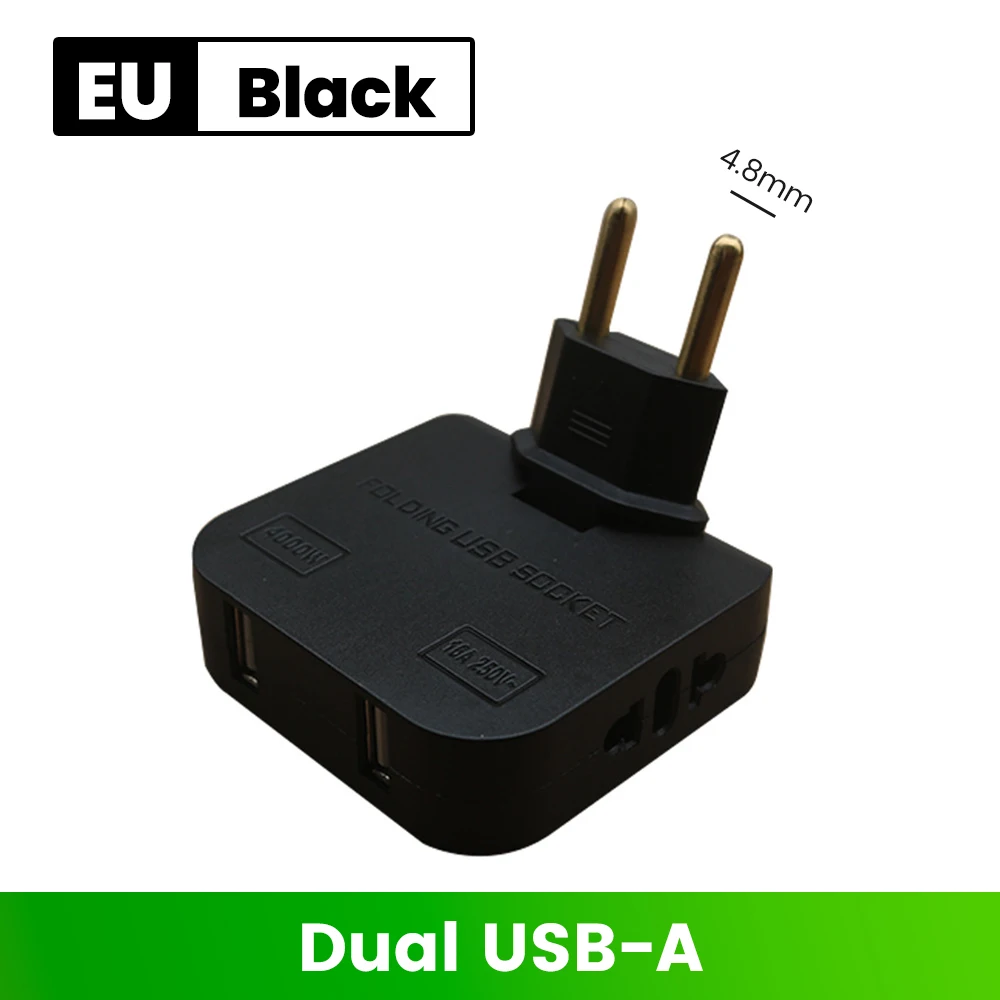 3-in-1 EU/US-Steckdose, Stecker-Adapter, faltbar, USA zu EU, Reise-Adapter, Stromkonverter, KR-Stecker, Steckdose, AC-Steckdose