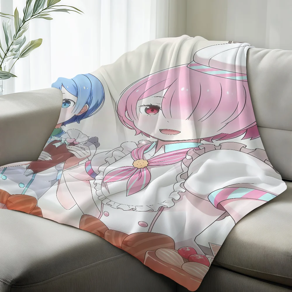 Anime R-Re Zero Rem Ram Blanket Suitable For Sofas Beds Offices Cars Outdoor Travel An Ideal Gift For Friends Family