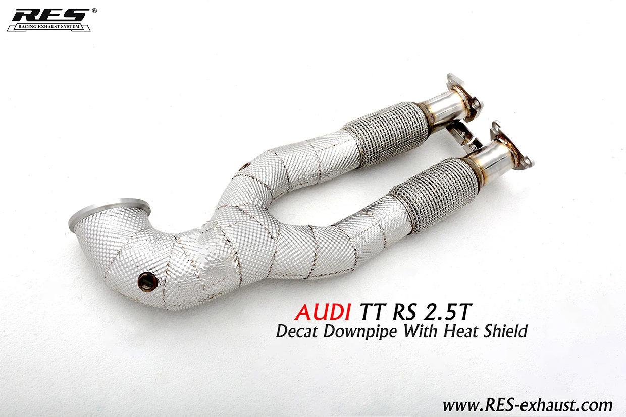 Downpipe SS304 Exhaust System For Audi RS3 RSQ3 TTRS 2.5T Exhaust-Headers Pipe With Heat Protector Front Pipe For Audi TTRS 2.5T