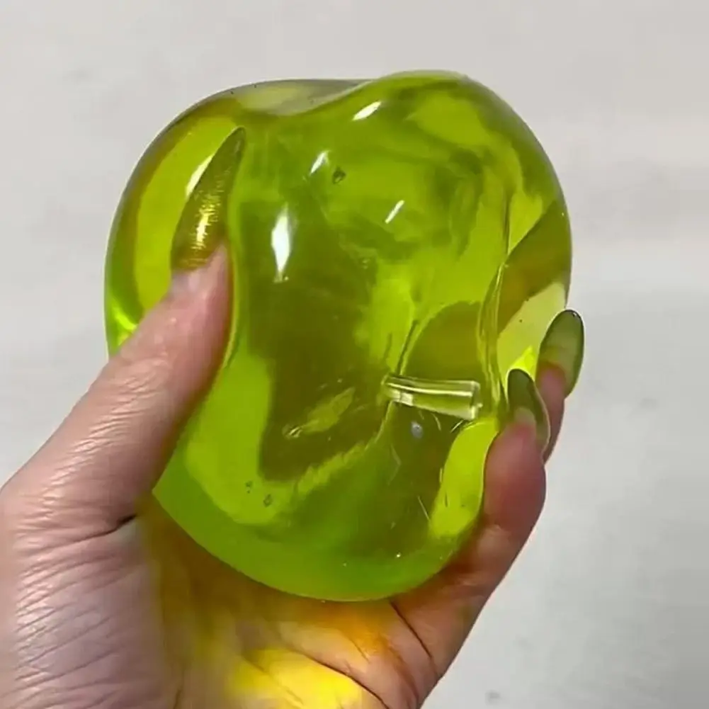 1/2 Stück Quetschbarer Grüner Apfel Stressball Weiches Fidget-Sensorikspielzeug für ADHS Autismus Langsam Zurückfederndes Quetschspielzeug für Erwachsene und Kinder Weihnachtsgeschenk