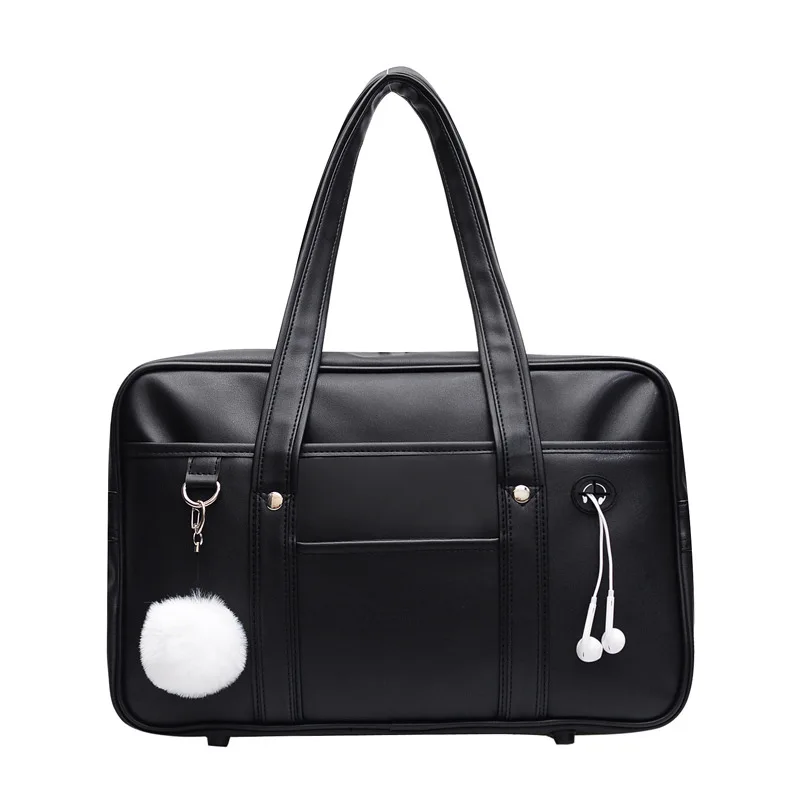 Fashion Women Shoulder Bag PU Leather Solid Japanese-style Handbag Uniform Bag Girl School Bag