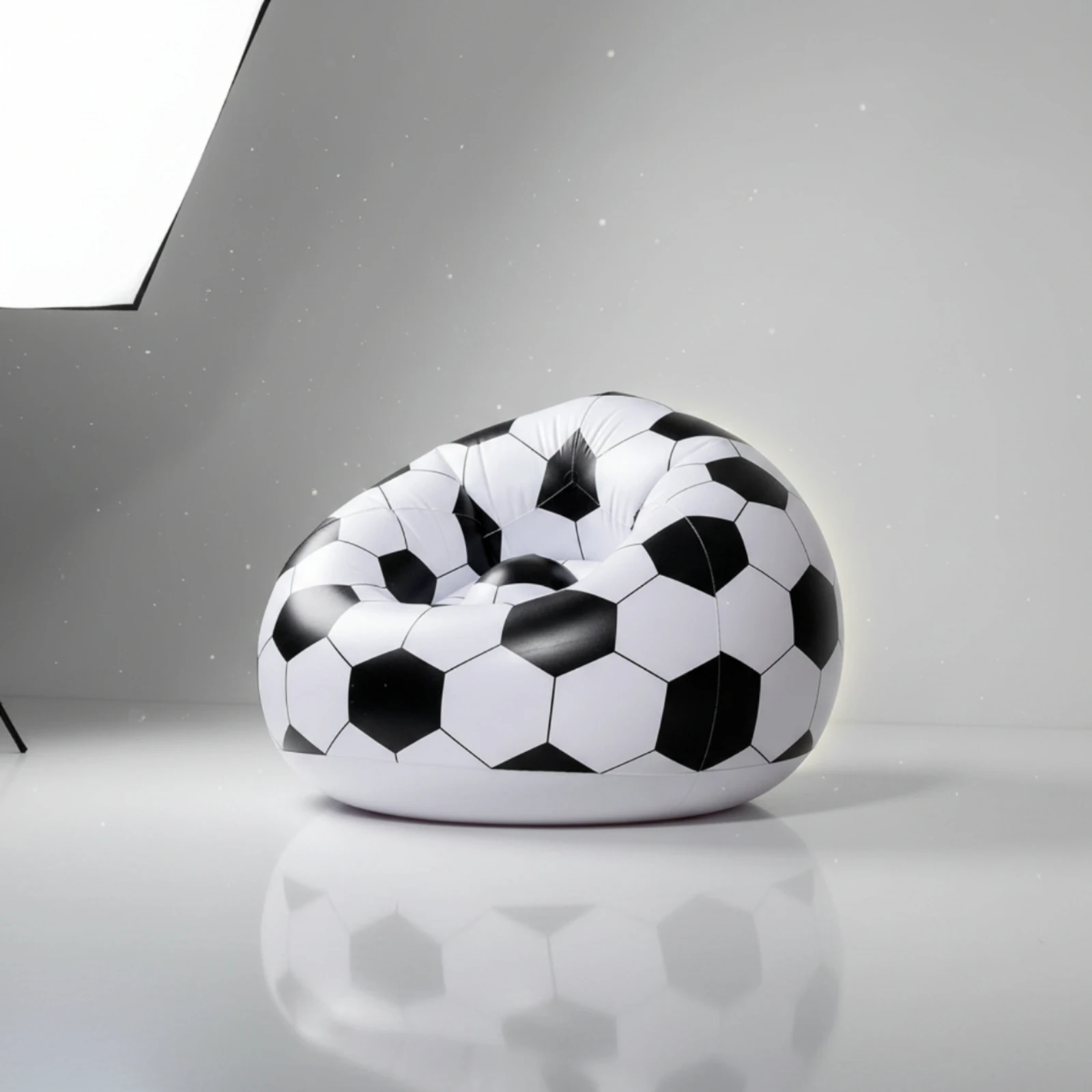 Inflatable Soccer Chair Sports-Themed Soccer Ball Chair Inflatable Sofa Portable Inflate Sofa Lightweight for Teens, Game Room