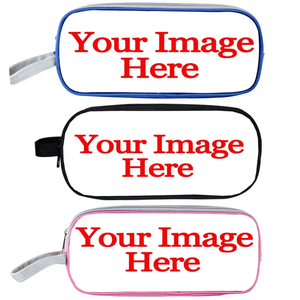 Customize Your Image Logo Name Cosmetic Cases Pencil Bag Children School Cases Kids Stationary Bag Pencil Box Makeup Bag