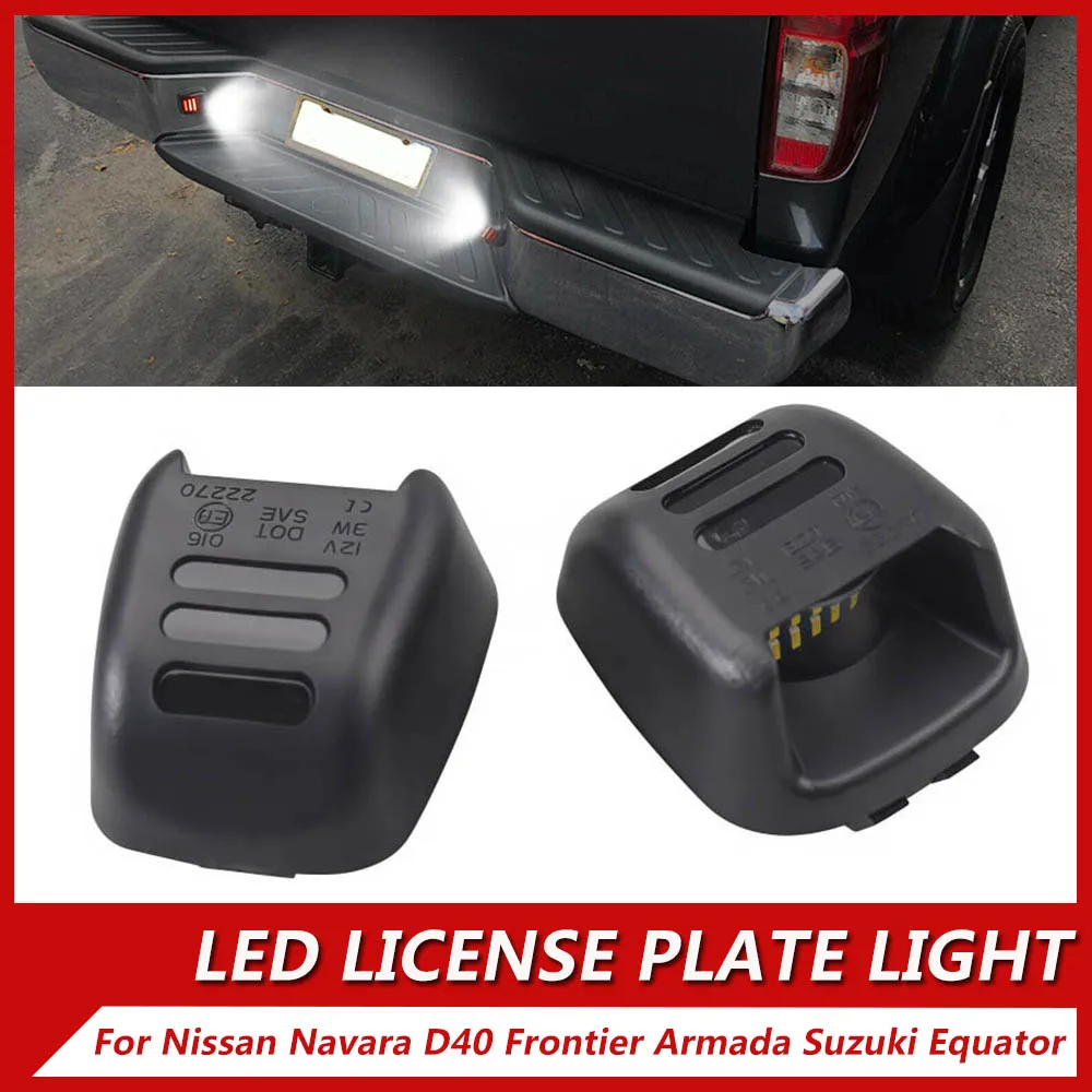 LED Rear Bumper License Number Plate Lights for Nissan Navara D40