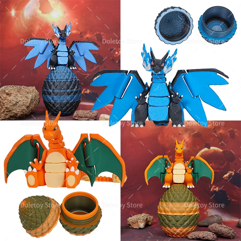 أنيمي بوكيمون عمل الشكل ثلاثية الأبعاد مطبوعة ميجا تشارجر X المنقولة المشتركة للتدوير مفصلية Charizard Y مكتب سطح المكتب طفل هدية #1