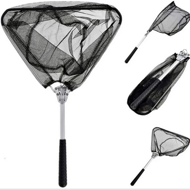 Portable Retractable Fishing Net Telescoping Foldable Landing Net Pole Folding Landing Net For Fly Fishing