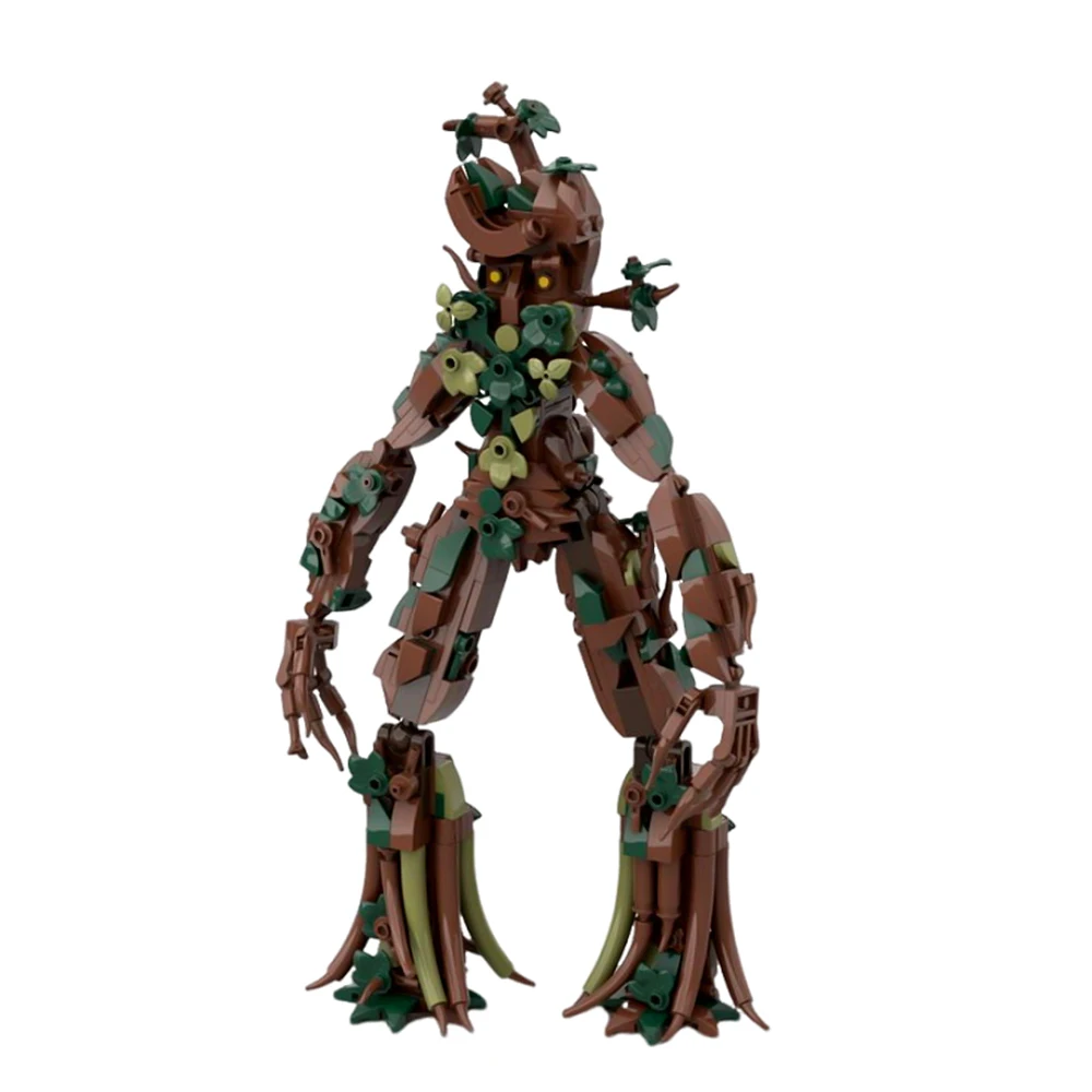 Gobricks MOC 나무 양치기 나무 수염 남자 빌딩 블록 Treebeard 크리 에이 티브 벽돌 모델 조립 장난감 어린이 생일 선물