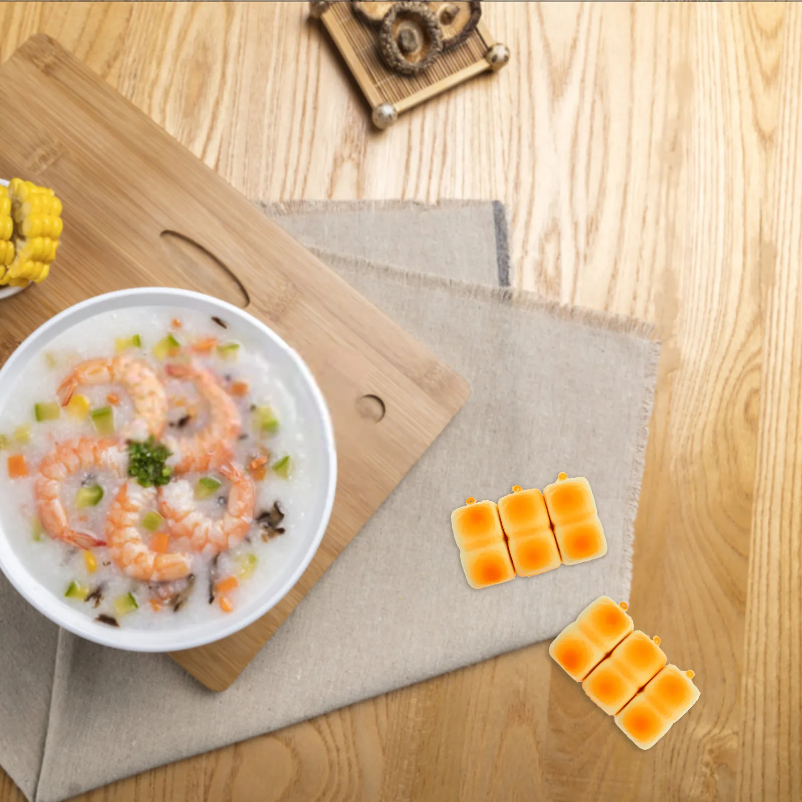 

Набор из 3-х имитационных хлебных игрушек-антистресс для снятия напряжения в офисе и дома, креативный сенсорный предмет для расслабления