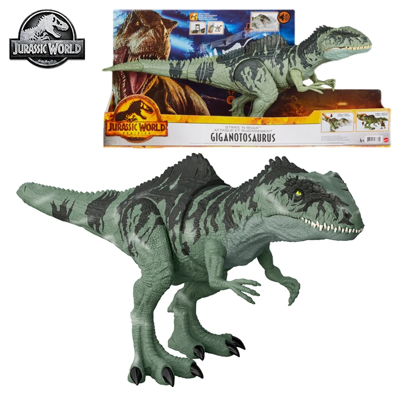 

Original Jurassic World Dominion Giganotosaurus Dinosaur Action Figure Strike Roar Giant Model Kids Toys for Boys Sound Effect