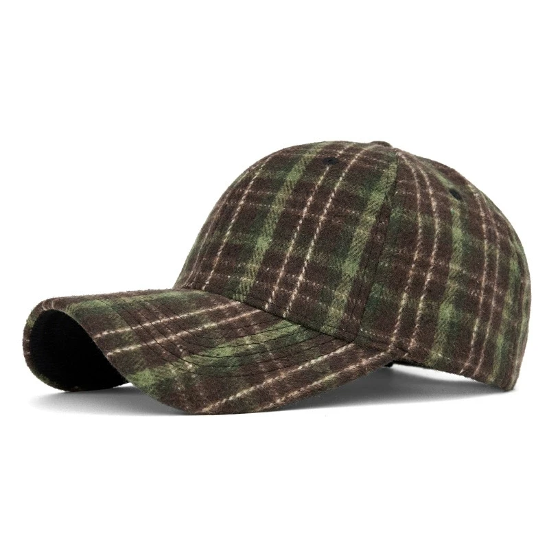 Hüte für Männer und Frauen, neue klassische karierte Baseballkappe für Herbst und Winter, hartkrempige, gesichtsschlankmachende Entenschnabelkappe, Sonnenhut – Detail 15