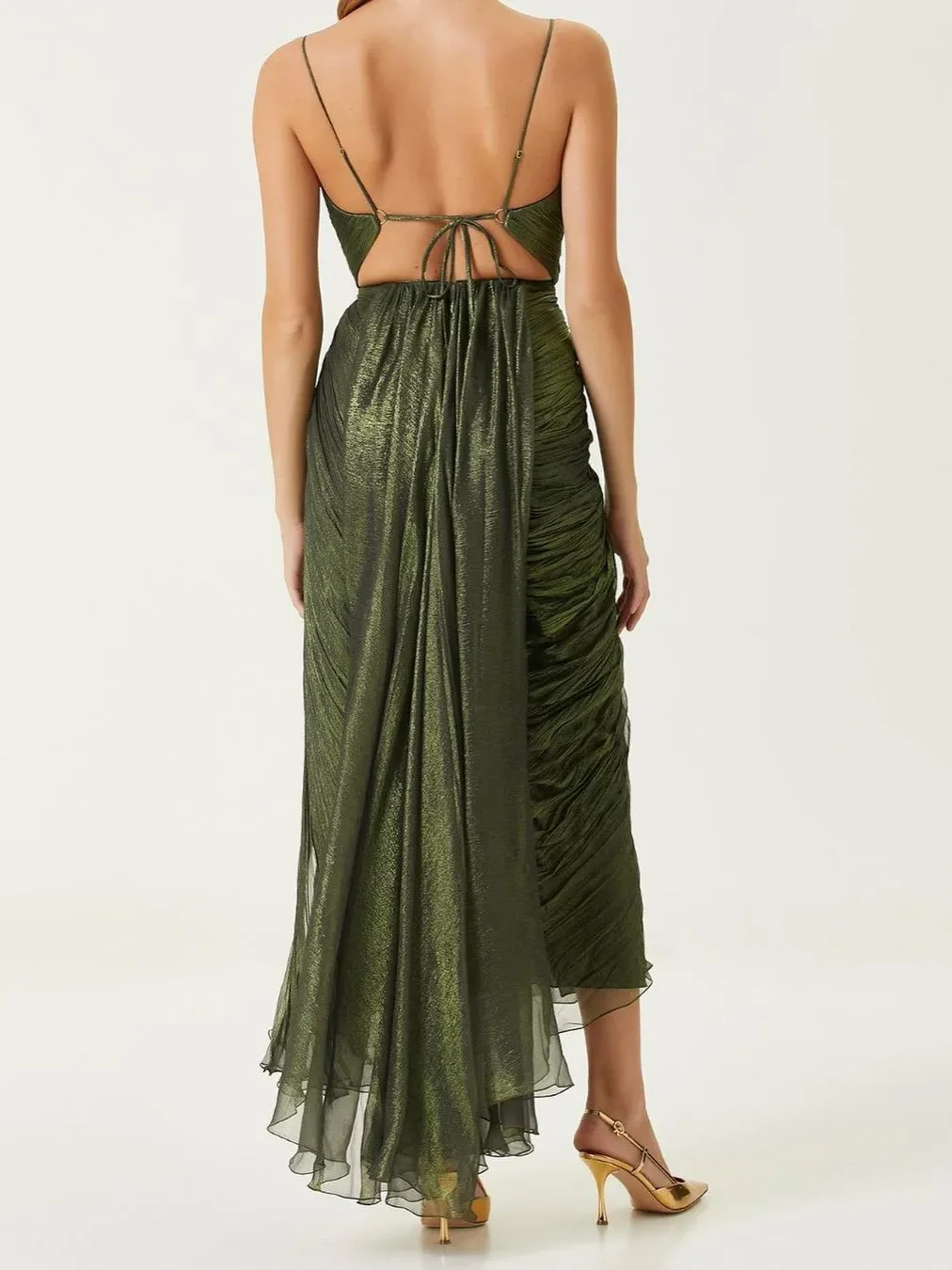 Oisslec-vestidos de cóctel hasta el tobillo para mujer, vestido de graduación verde con tirantes finos, vestido Formal de fiesta de noche, hecho a