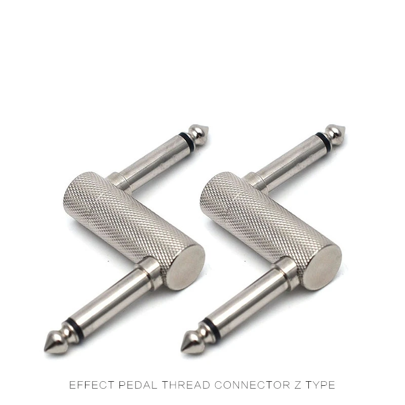 1 Pc Z Type 24AWG Anti-noise Oxygen-free Guitar Effect Pedal Connector 6.35mm Audio Cable Pedal Connecting Jack Plug