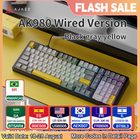 AJAZZ AK980 wired hot-swappable mechanical keyboard only, 98-key configuration-Gasket structure-lower light position RGB