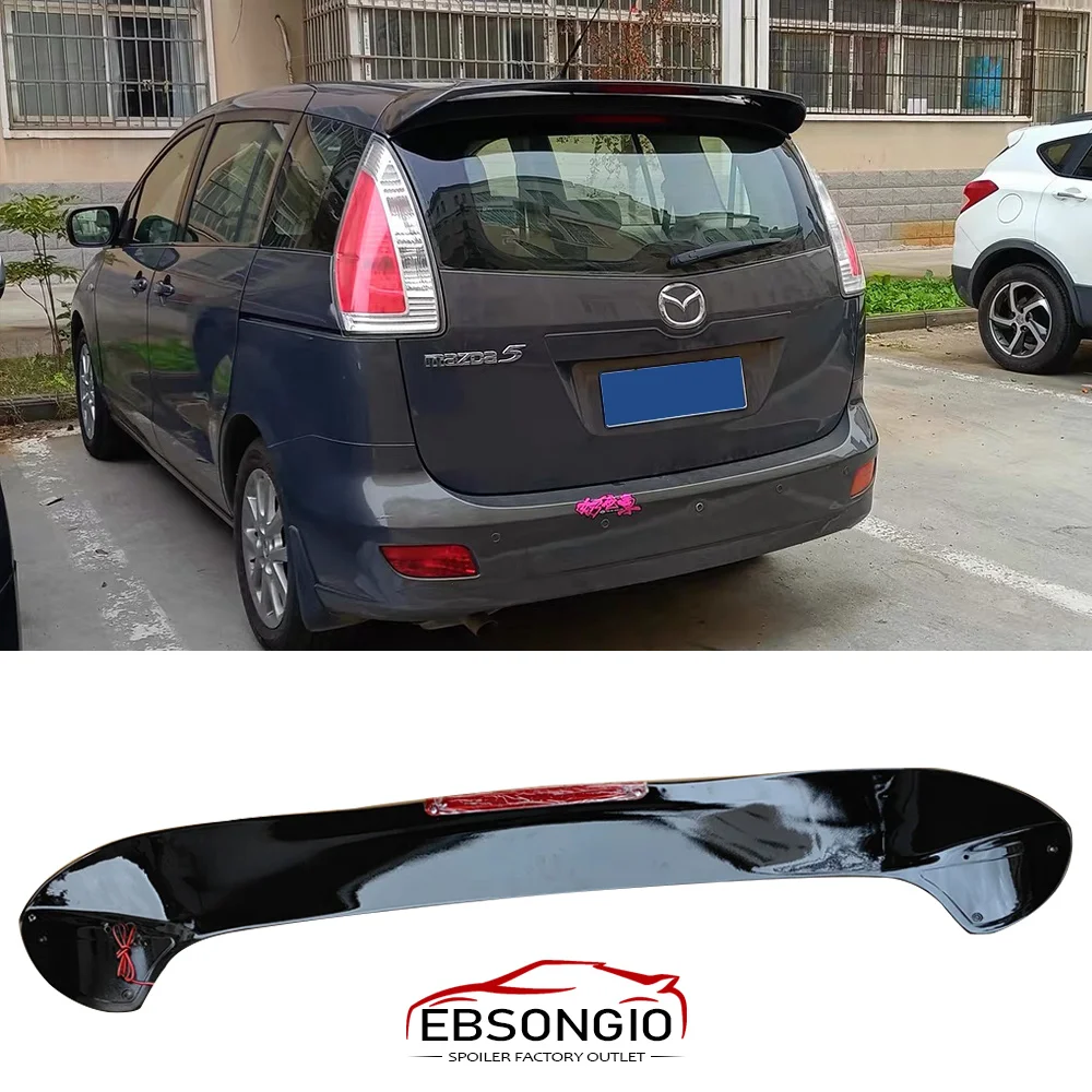 Für Mazda 5 mit Licht-Dachspoiler 2008 2009 2010 ABS-Kunststoff Heck-Dachspoiler Flügel Kofferraumlippe Abdeckung Auto-Styling