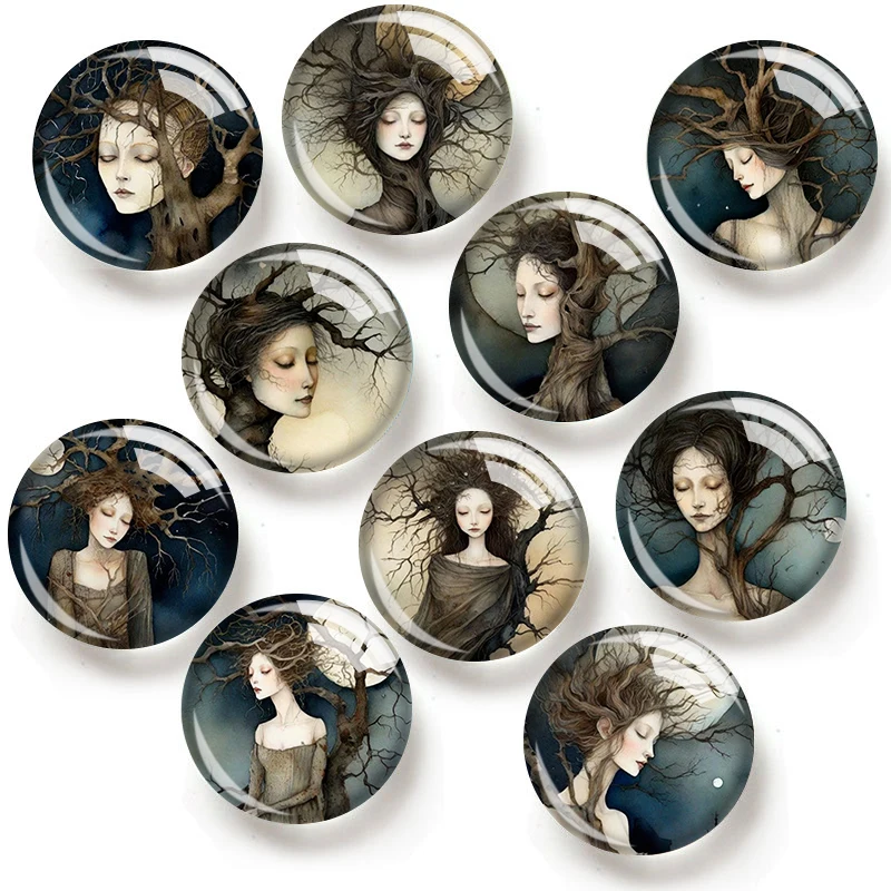 

Forest Women 12/18/20/25mm glass cabochon bracelet pendant rings for jewelry demo earrings back Making findings