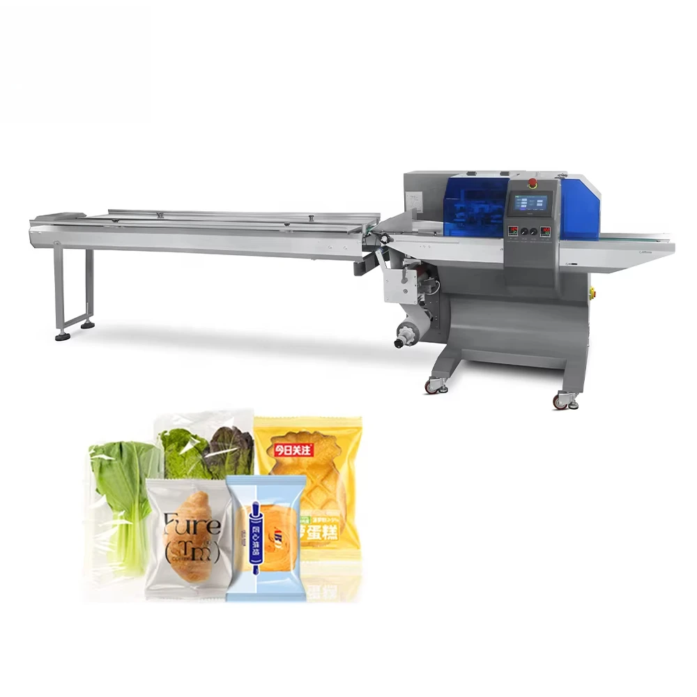 Customizable Low Price Multifunction Cake Ice Cream Popsicle Fruit Candy Snack Food Flow Wrapping Belt Pillow Packing Machine