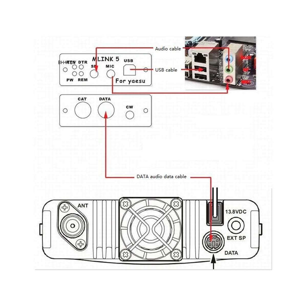 Imagem -04 - Conector Rádio Dedicado u5 Link Yaesu Ft891 Ft917nd Ft-857d Ft-897d