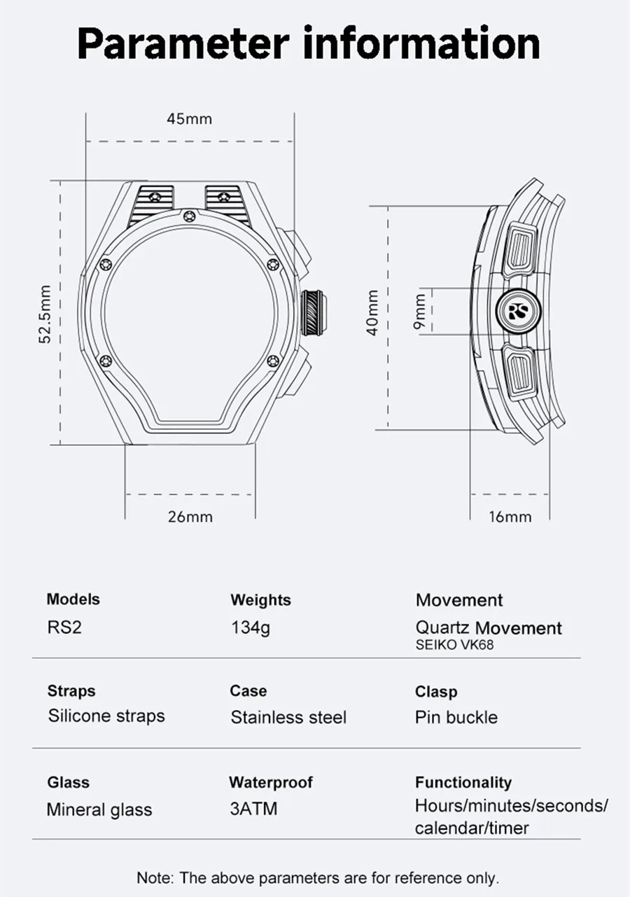 New Luxury Brand Watches for Men Silicone Quartz Military Wristwatch Waterproof Stainless Steel Case Man Sport Chronograph Clock