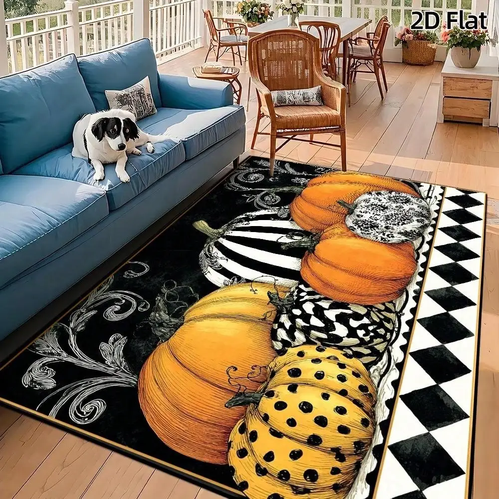 Large Floor Rug With Vintage Autumn Leaf Patchwork Print, Fall Harvest Floor Decor, Statement Carpet For Bedroom, Living Room, Home Office And Reading Corner, Colorful Printed Room Accent, Housewarming Gift Idea,Rugs For Livingroom