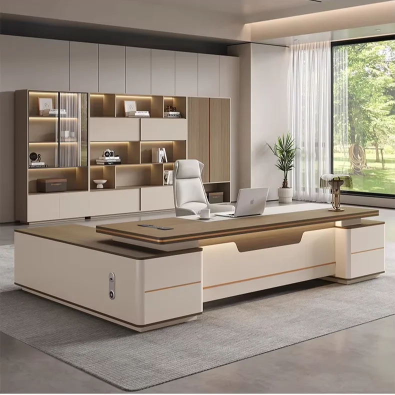 *Light Luxury Simple Modern Office Desk Chair Set Executive Manager President Furniture Luxury Leader Office