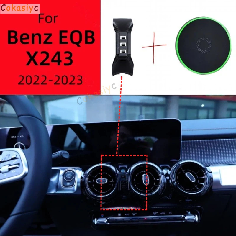 Suporte magnético para celular para carro, para mercedes benz eqb 250 300 2022-2023, carregamento sem fio, base fixa especial, montagem mag safe