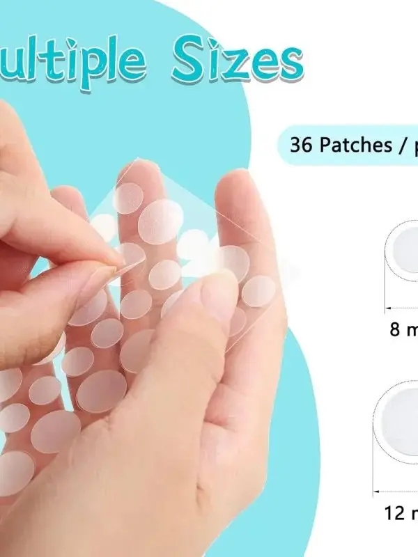 360 قطعة من رقع حب الشباب الشفافة المستديرة باللون الأحمر - مقاومة للماء وجيدة التهوية #5