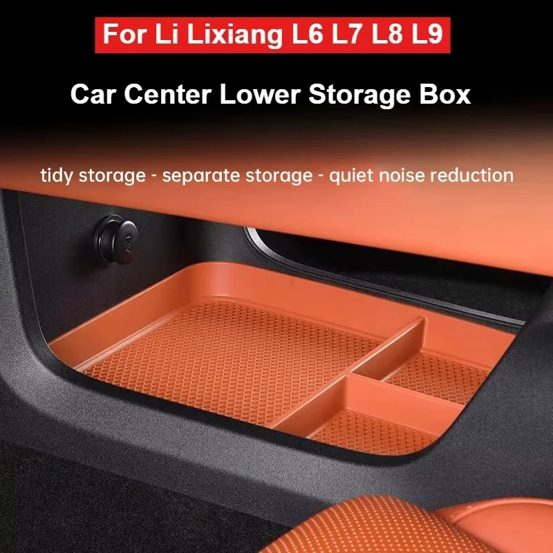 

For Leading Ideal L6 L7 L8 L9 2024 Silicone Car Under Central Console Storage Box for Lixiang Partition storage silicone box